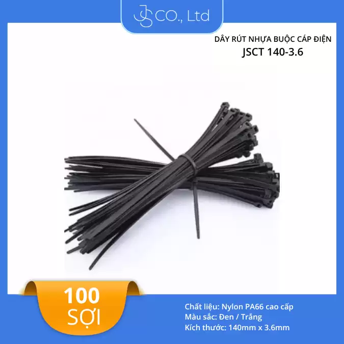 Dây rút nhựa buộc cáp điện 14cm