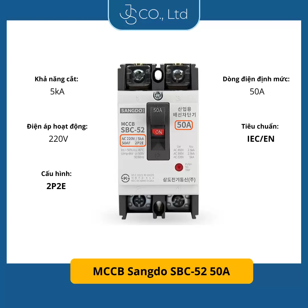 Máy cắt mạch MCCB Sangdo SBC-52 50A