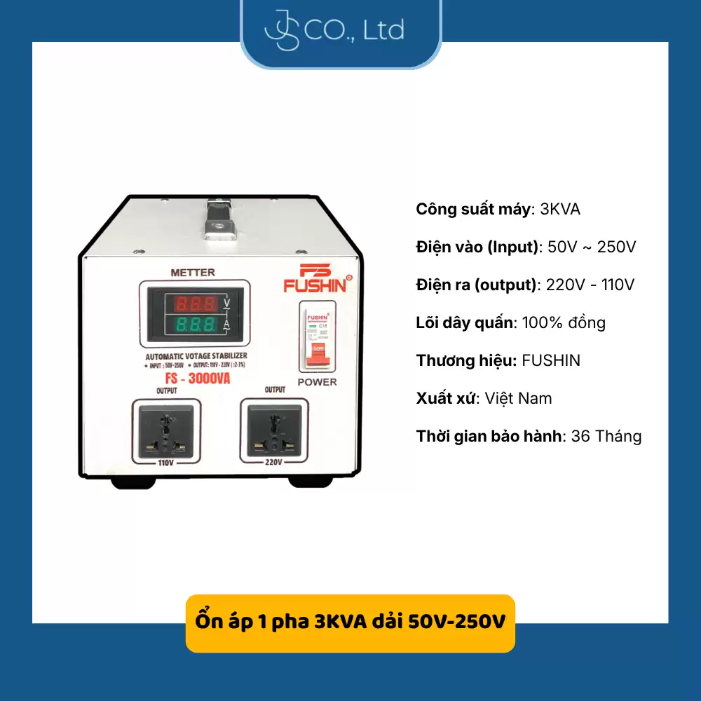 Ổn áp 3KVA – Dải 50V-250V