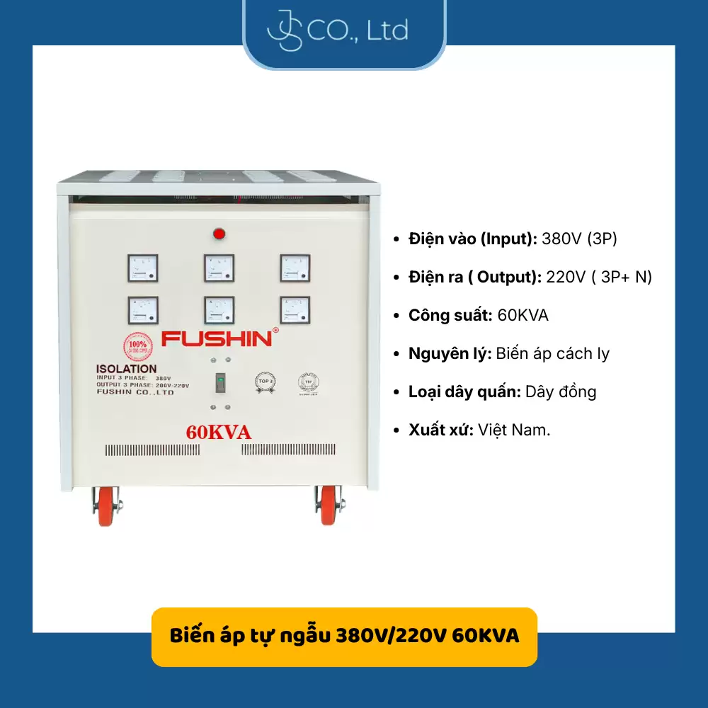 Biến áp 3 pha cách ly 380V/220V 60KVA – Dây Đồng