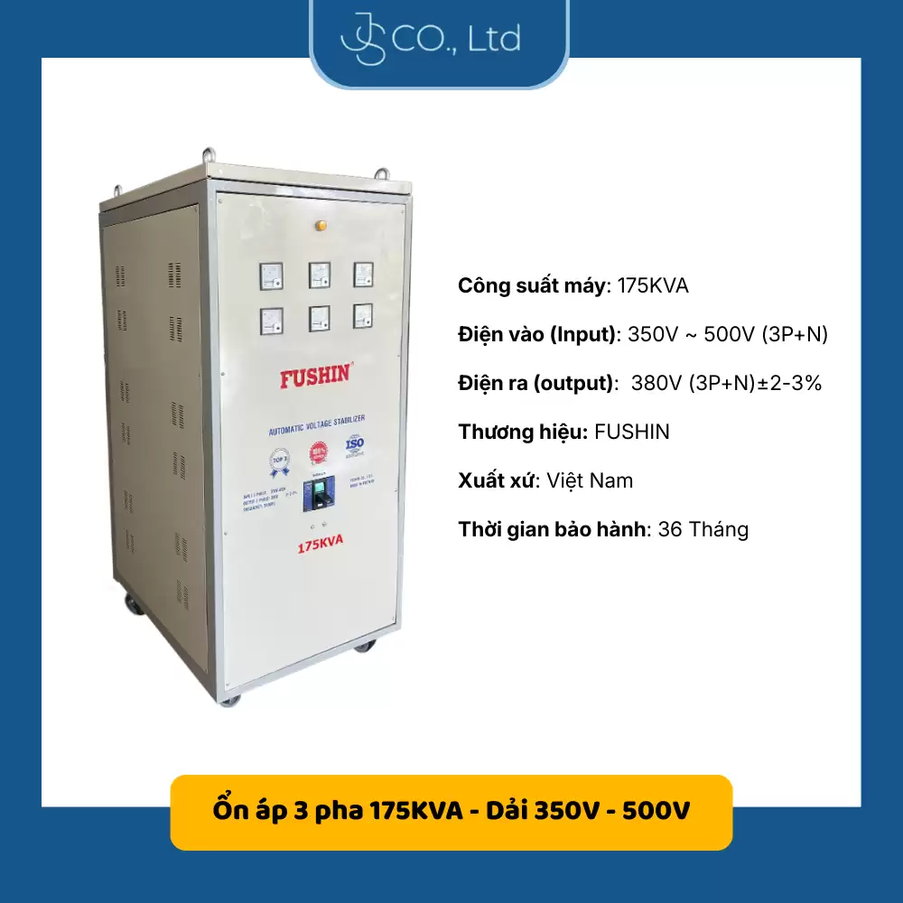 Ổn áp 3 pha cho năng lượng mặt trời 175KVA-Dải 350V-500V