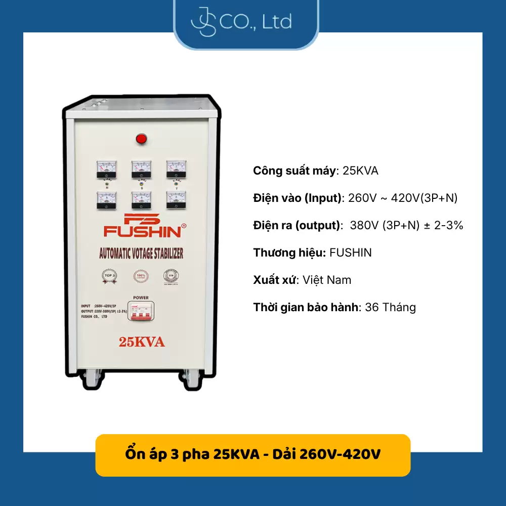 Ổn Áp 3 Pha 25KVA Fushin – Dải 260V ~ 430V