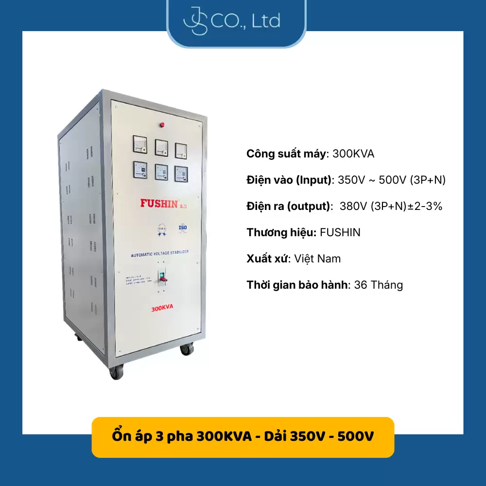 Ổn áp 3 pha cho năng lượng mặt trời 300KVA-Dải 350V-500V