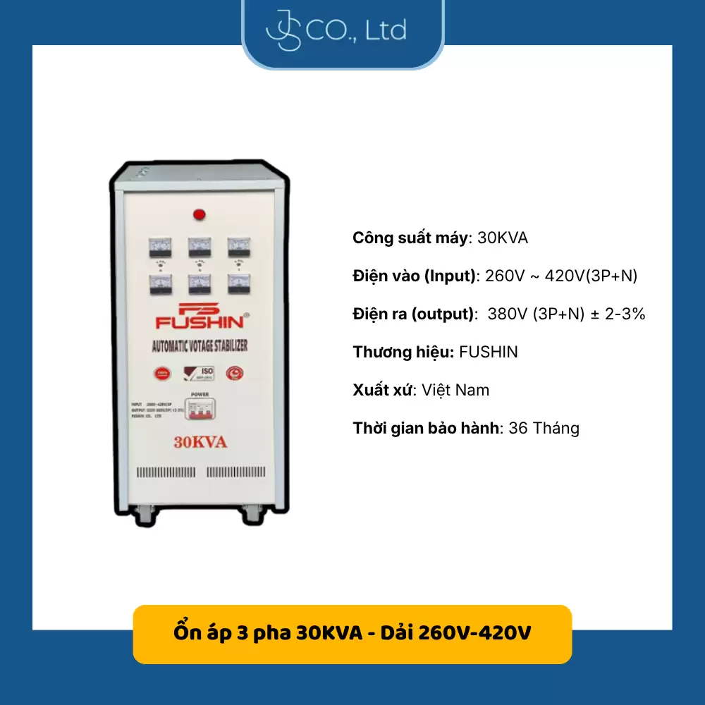 Ổn Áp 3 Pha 30KVA Fushin – Dải 260V ~ 430V