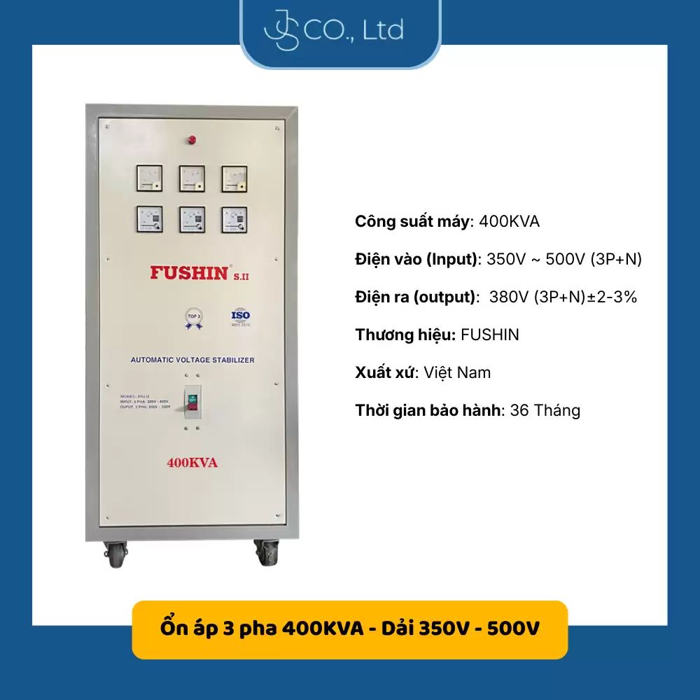 Ổn áp 3 pha cho năng lượng mặt trời 400KVA-Dải 350V-500V