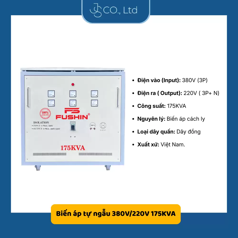 Biến áp 3 pha cách ly 380V/220V 175KVA – Dây Đồng
