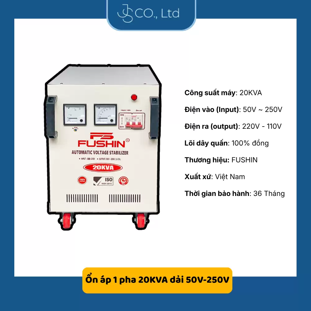 Ổn áp 1 pha 20KVA dải 50V-250V