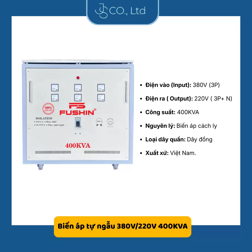 Biến áp 3 pha cách ly 380V/220V 300KVA – Dây Đồng (Sao chép)
