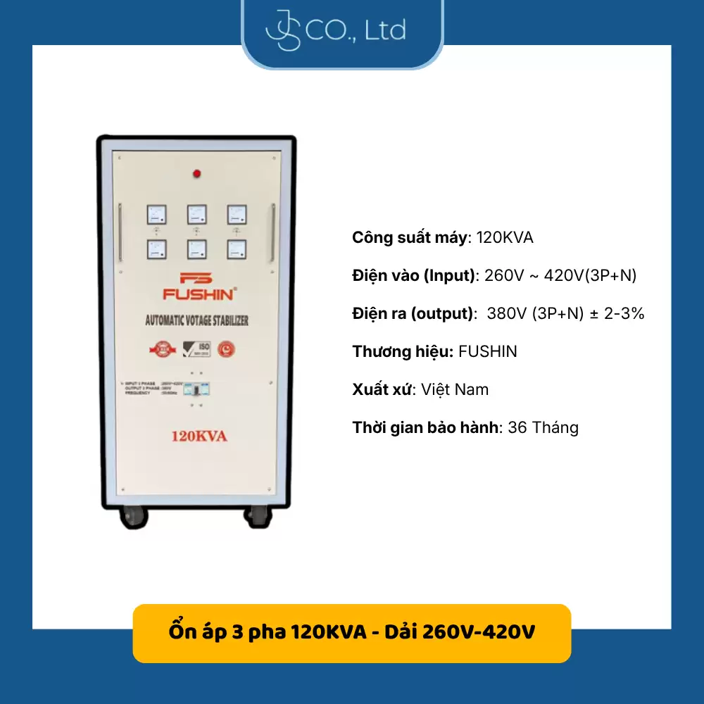 Ổn áp 3 pha 120KVA Fushin dải 260V-420V