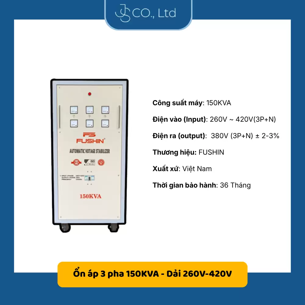 Ổn áp 3 pha 150KVA Fushin dải 260V-420V