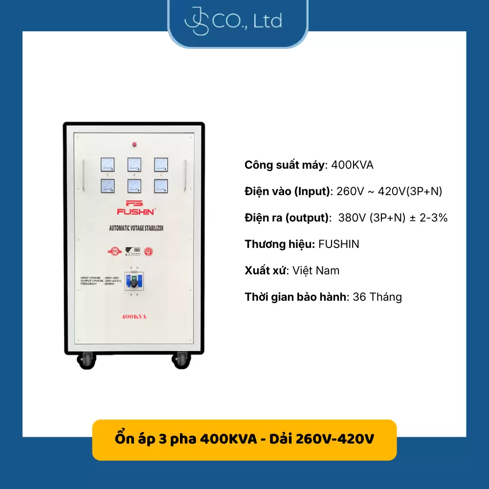 Ổn áp 3 pha 400KVA Fushin dải 260V-420V