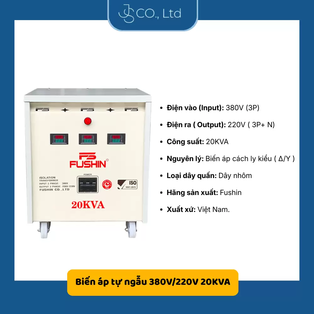 Biến áp 3 pha cách ly 380V/220V-20KVA