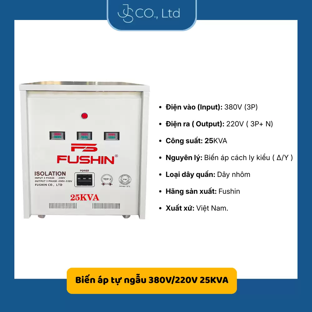 Biến áp 3 pha cách ly 380V/220V-25KVA