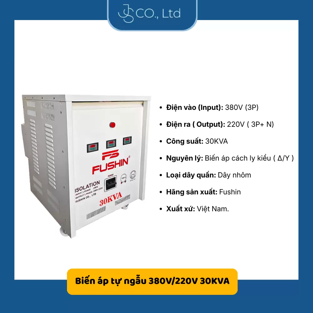 Biến áp 3 pha cách ly 380V/220V-30KVA