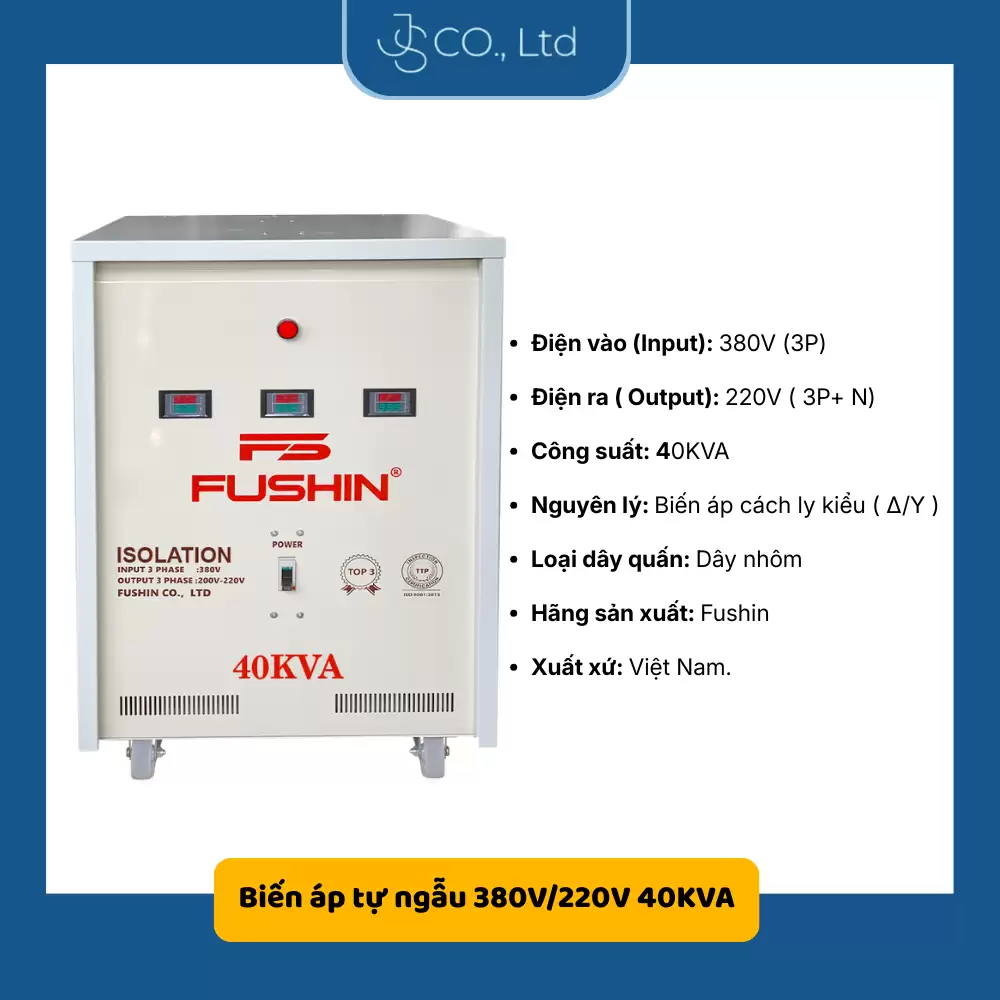 Biến áp 3 pha cách ly 380V/220V-40KVA