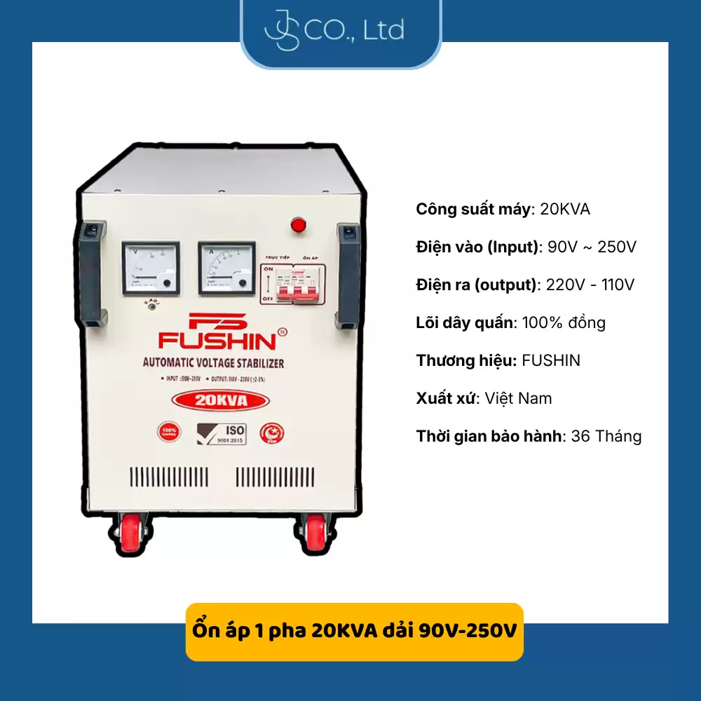 Ổn áp 20KVA -Dải 90V-250V