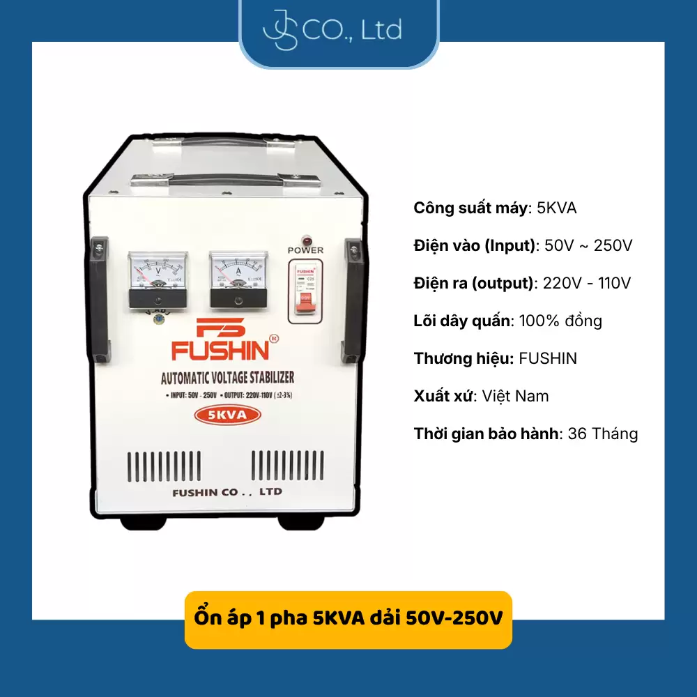 Ổn áp 5KVA -Dải 50V-250V