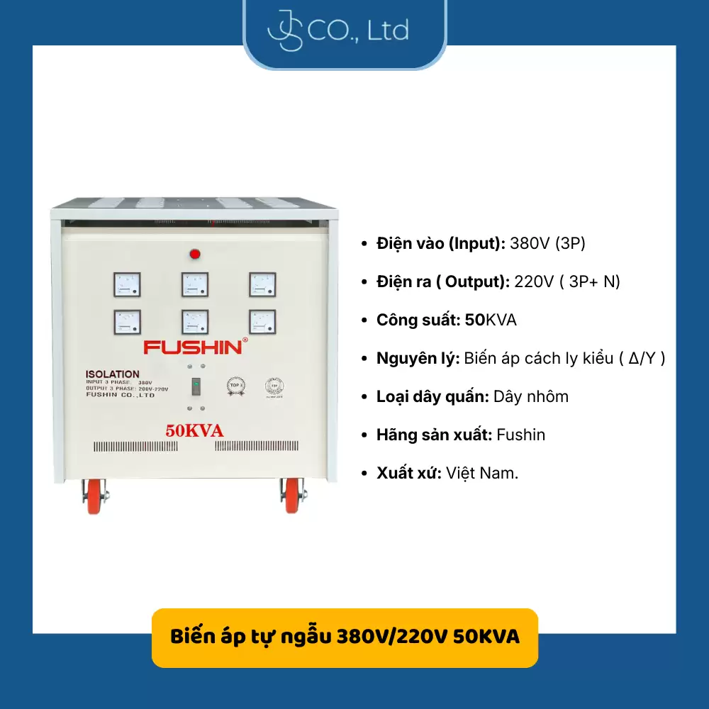 Biến áp 3 pha cách ly 380V/220V-50KVA