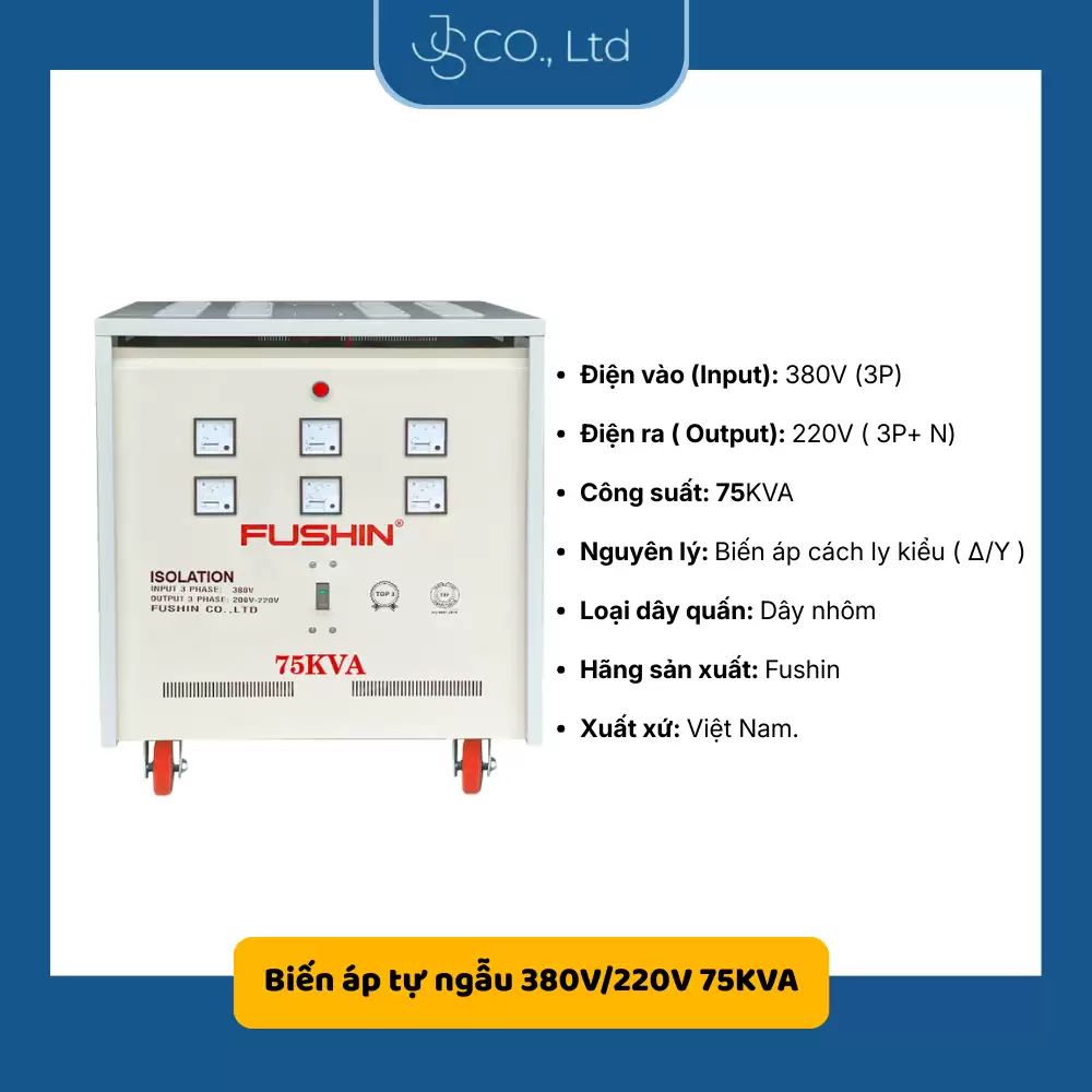 Biến áp 3 pha cách ly 380V/220V- 60KVA