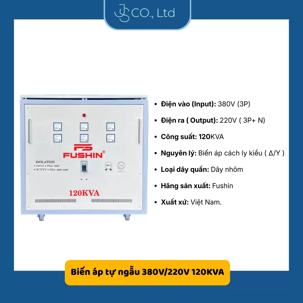 Biến áp 3 pha cách ly 380V/220V- 120KVA