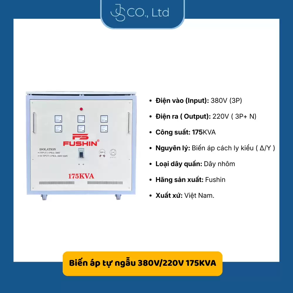 Biến áp 3 pha cách ly 380V/220V- 175KVA