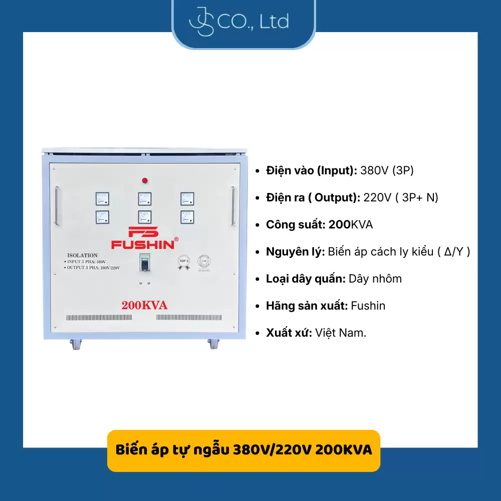 Biến áp 3 pha cách ly 380V/220V- 200KVA
