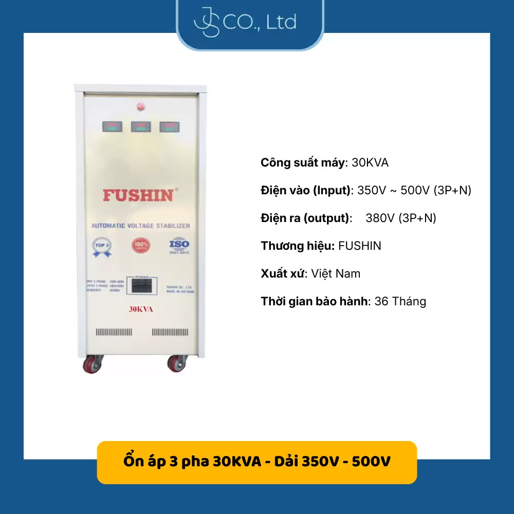 Ổn áp 3 pha cho năng lượng mặt trời 30KVA-Dải 350V-500V (Sao chép)