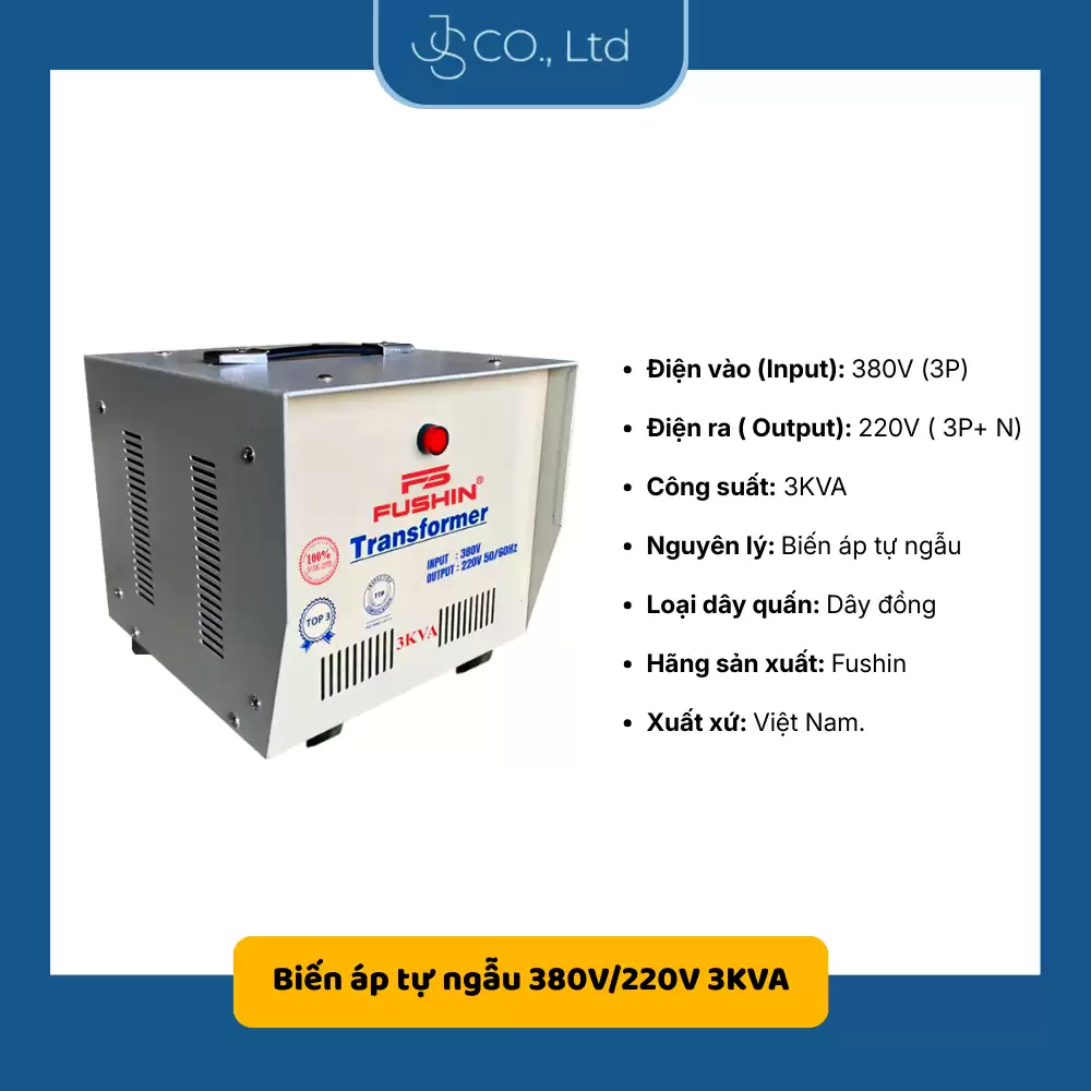 Tự ngẫu 3P 380V/220V 3KVA- Dây Đồng