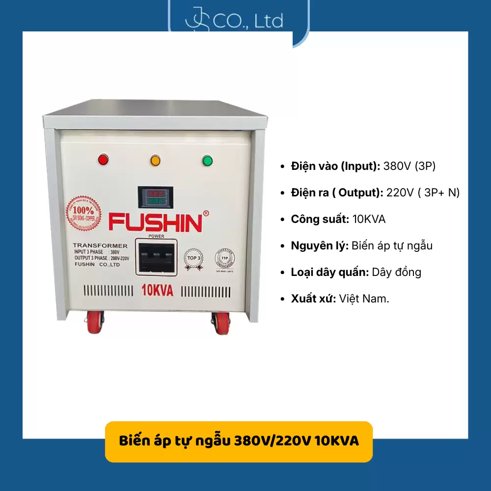 Biến áp 3 pha tự ngẫu 380V/220V 10KVA- Dây Đồng