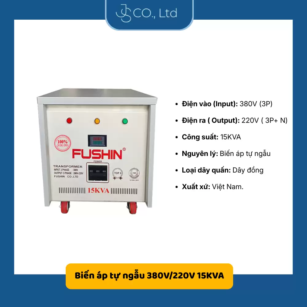Biến áp 3 pha tự ngẫu 380V/220V 15KVA- Dây Đồng