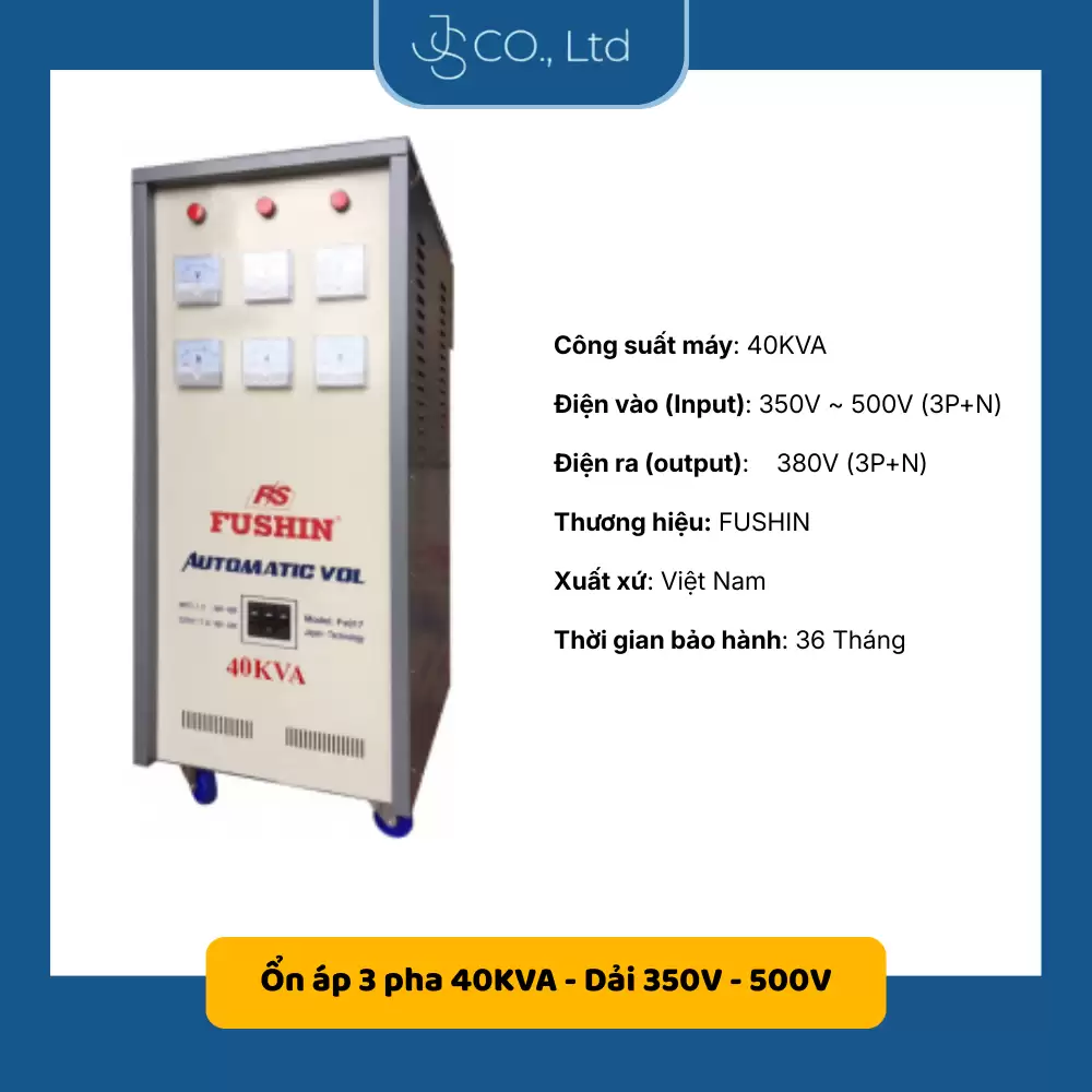 Ổn áp 3 pha cho năng lượng mặt trời KVA-Dải 350V-500V