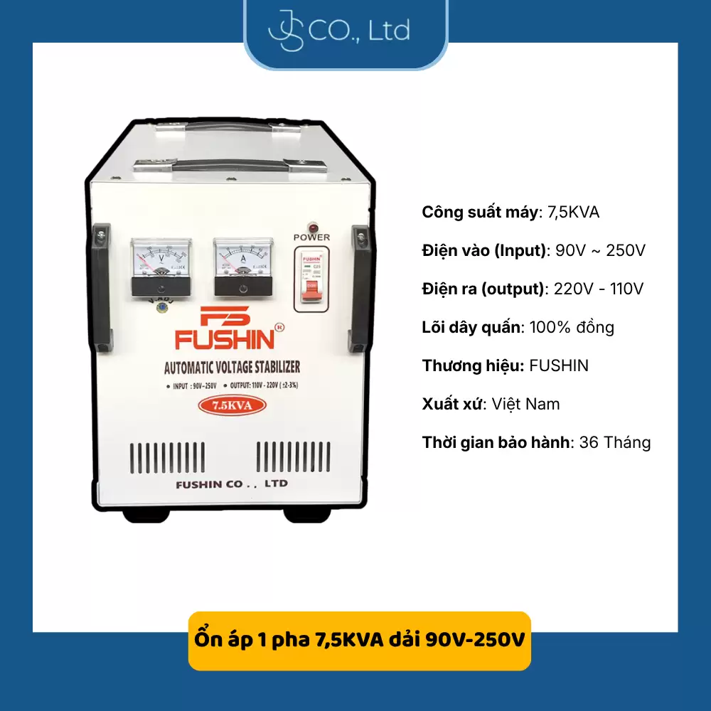 Ổn áp 7.5KVA -Dải 90V-250V