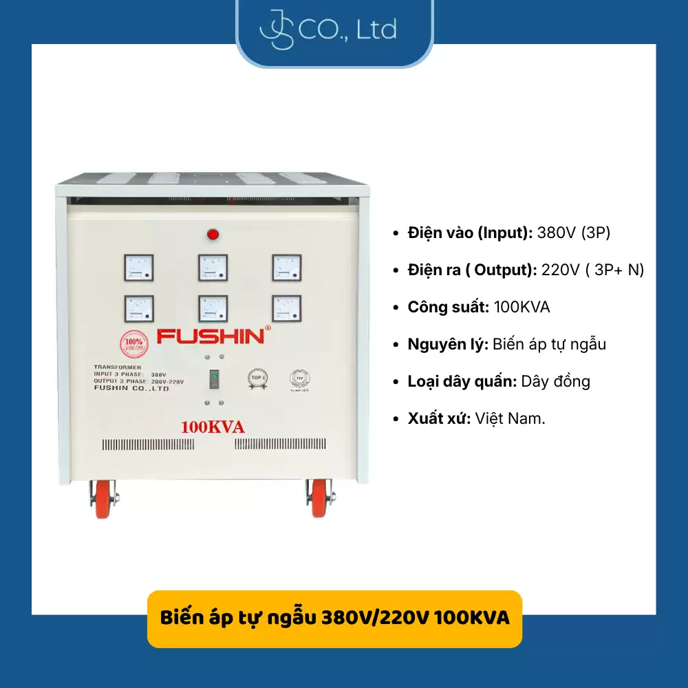 Biến áp 3 pha tự ngẫu 380V/220V 100KVA- Dây Đồng