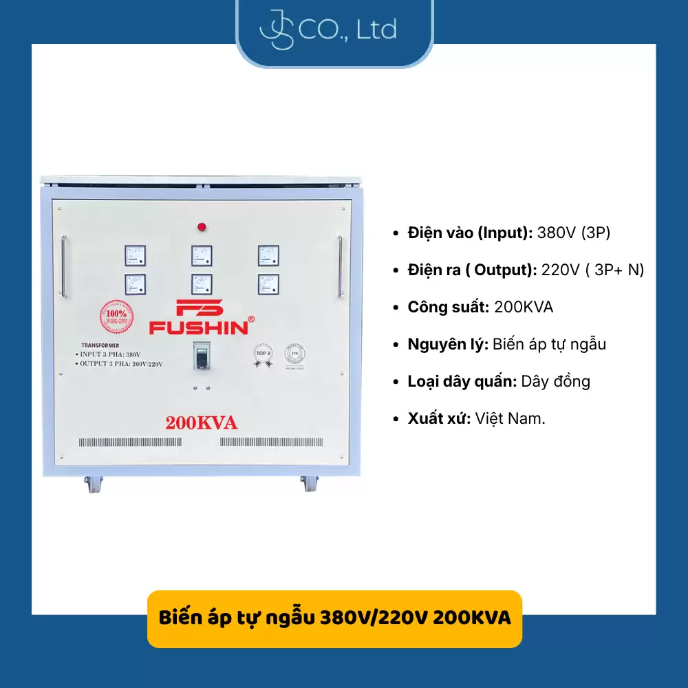 Biến áp 3 pha tự ngẫu 380V/220V 1750KVA- Dây Đồng