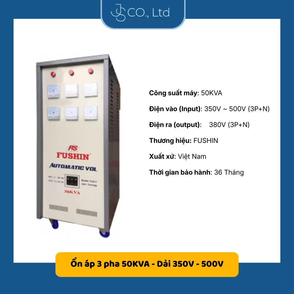 Ổn áp 3 pha cho năng lượng mặt trời 50KVA-Dải 350V-500V