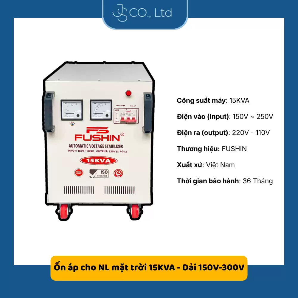 Ổn áp 1 pha cho NL mặt trời 15KVA – Dải 150V-300V