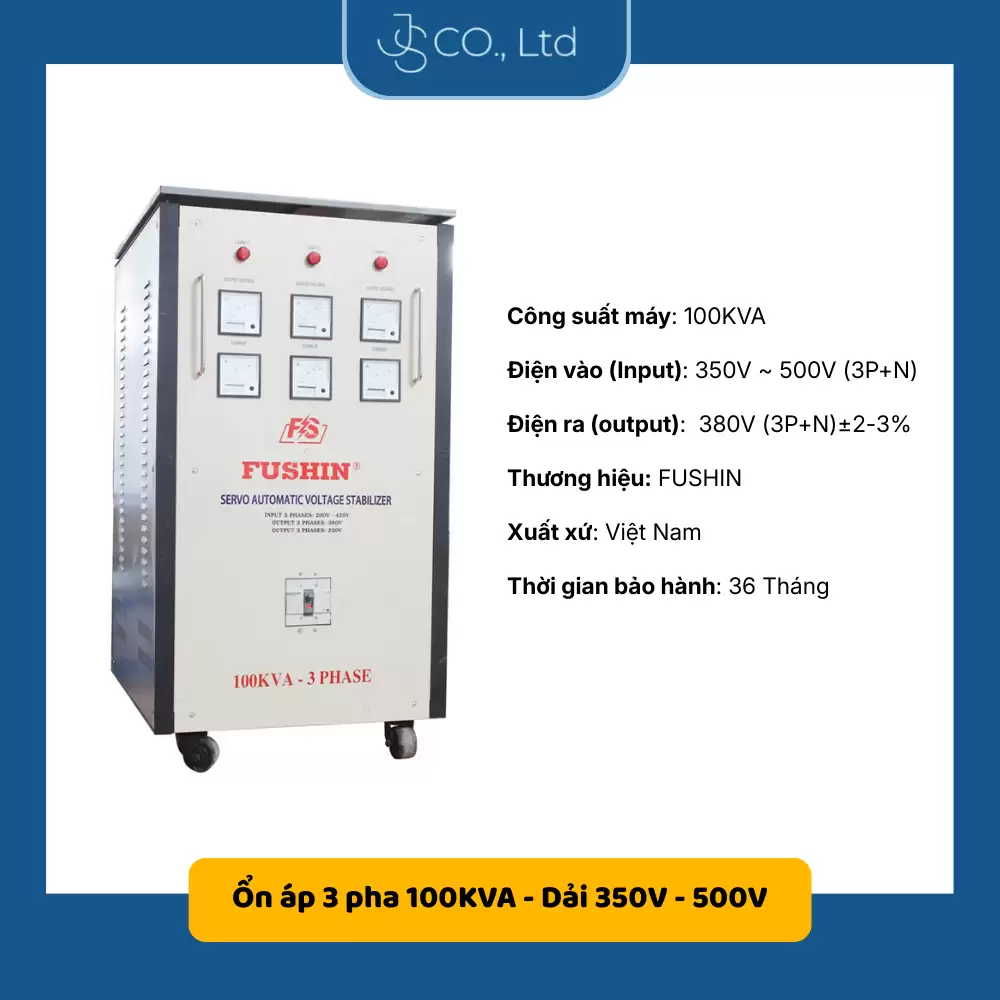 Ổn áp 3 pha cho năng lượng mặt trời 100KVA-Dải 350V-500V