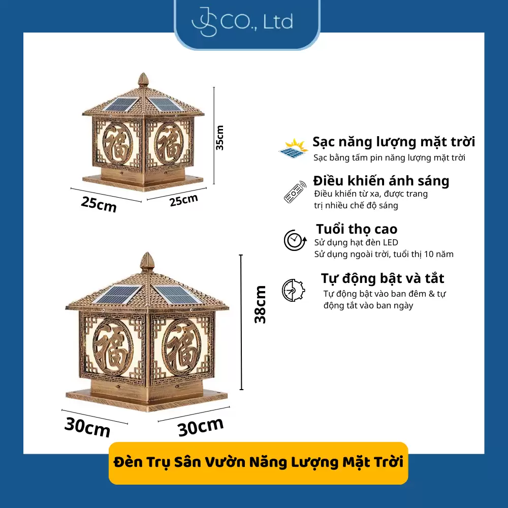 ĐÈN TRỤ CỔNG NĂNG LƯỢNG MẶT TRỜI – PHONG CÁCH CỔ ĐIỂN SANG TRỌNG