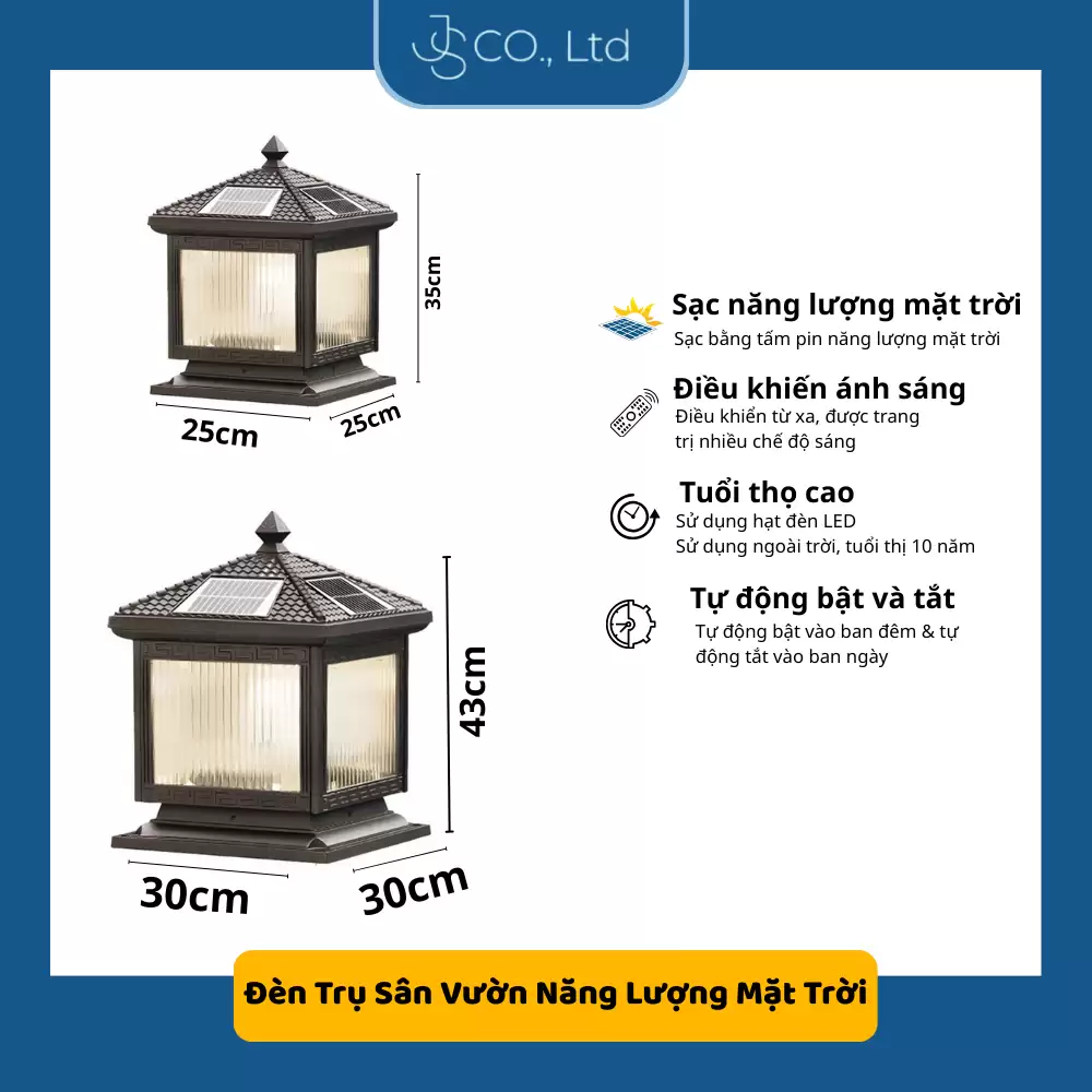 ĐÈN TRỤ CỔNG NĂNG LƯỢNG MẶT TRỜI CAO CẤP