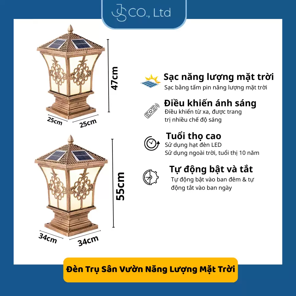 ĐÈN TRỤ CỔNG NĂNG LƯỢNG MẶT TRỜI CAO CẤP