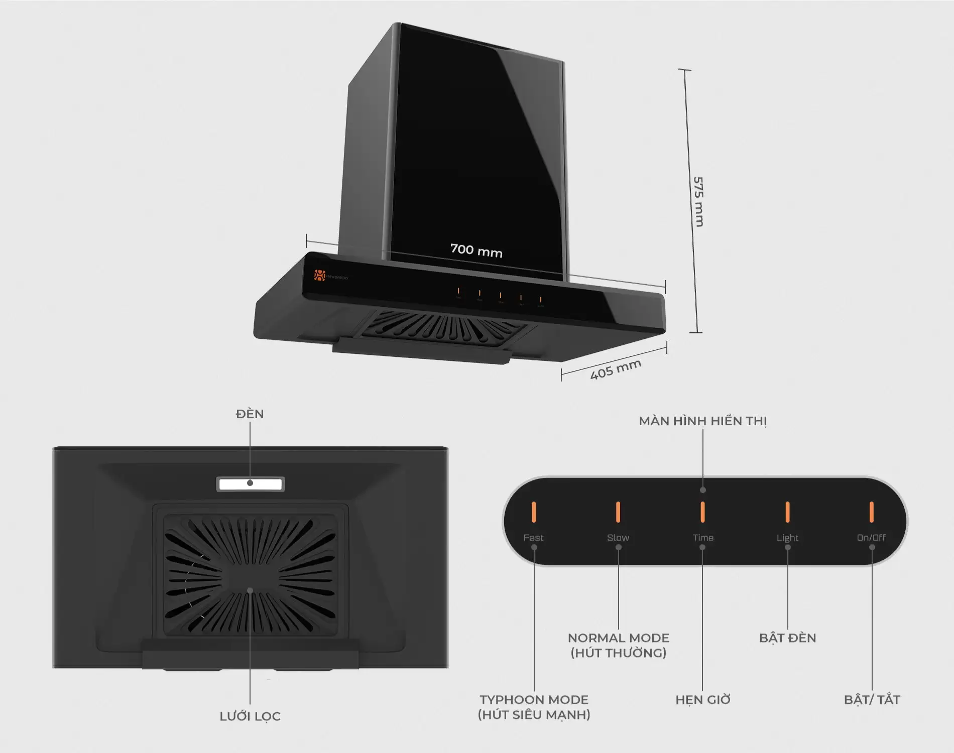 Máy hút mùi Hawonkoo HRH-702