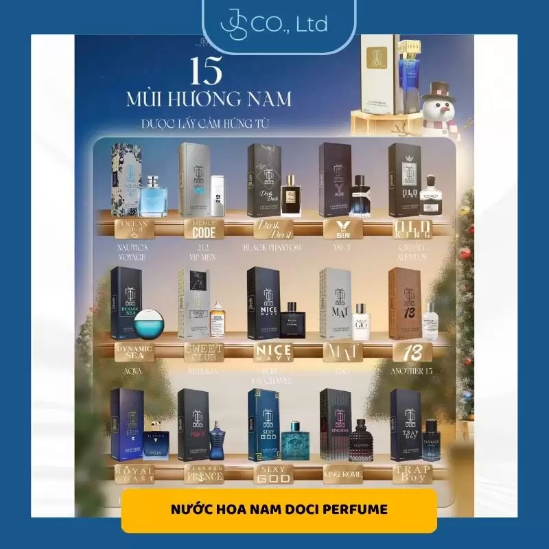 Trang chủ 33 Nước Hoa DOCI PERFUME 30ml Chính Hãng – 15 Mùi Hương Nam Cao Cấp, Sang Trọng, Nam Tính