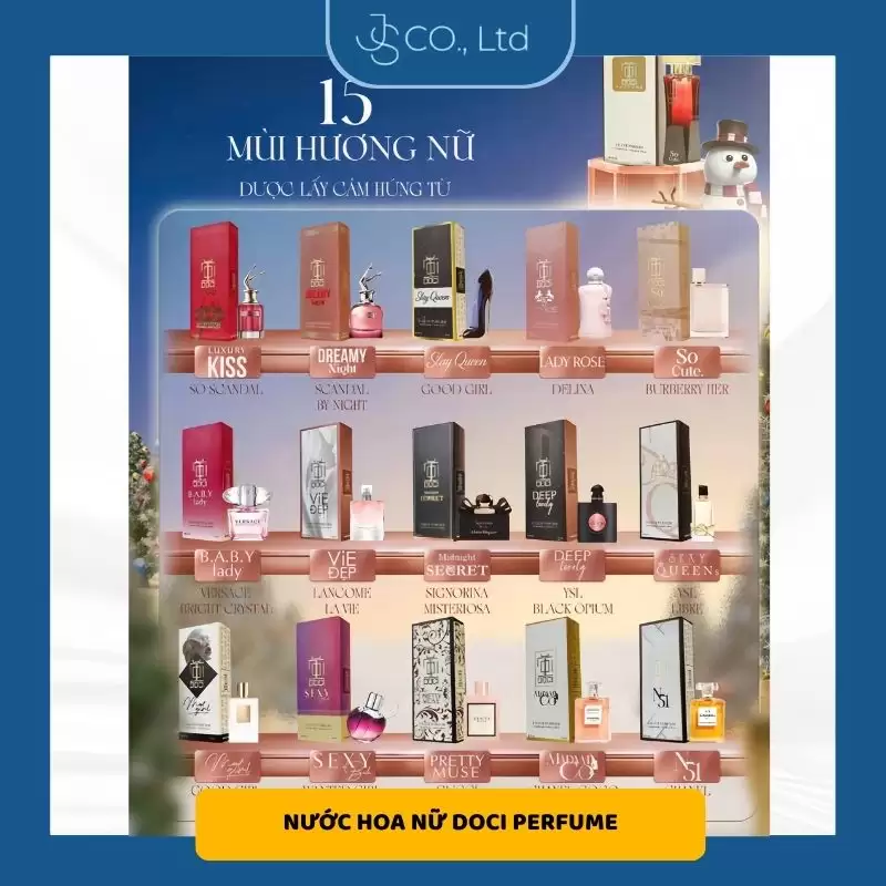 Trang chủ 31 Nước Hoa DOCI PERFUME 30ml Chính Hãng – 15 Mùi Hương Nam Cao Cấp, Sang Trọng, Nam Tính (Sao chép)