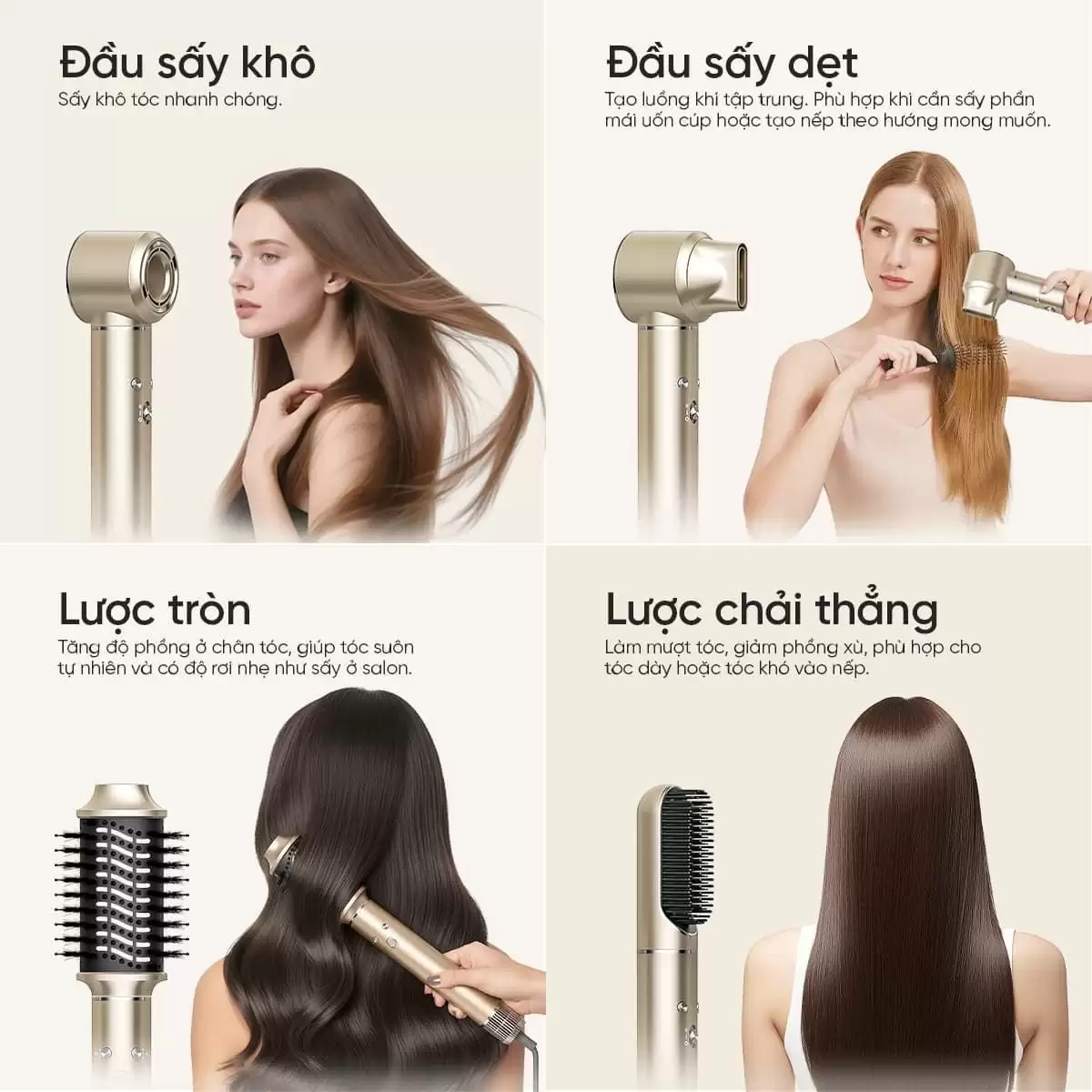 Máy Sấy Tóc Tạo Kiểu Masuto AirWand Phiên Bản Champagne Gold