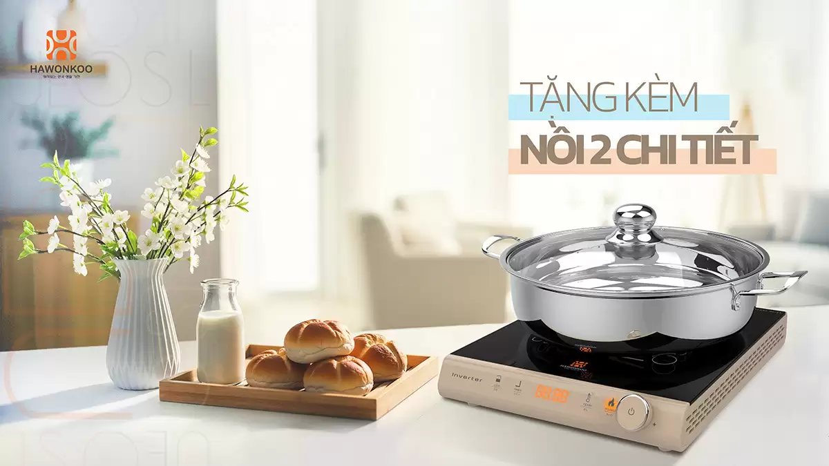Bếp điện từ đơn kèm nồi 2 chi tiết Hawonkoo SEOUL-CEH-108