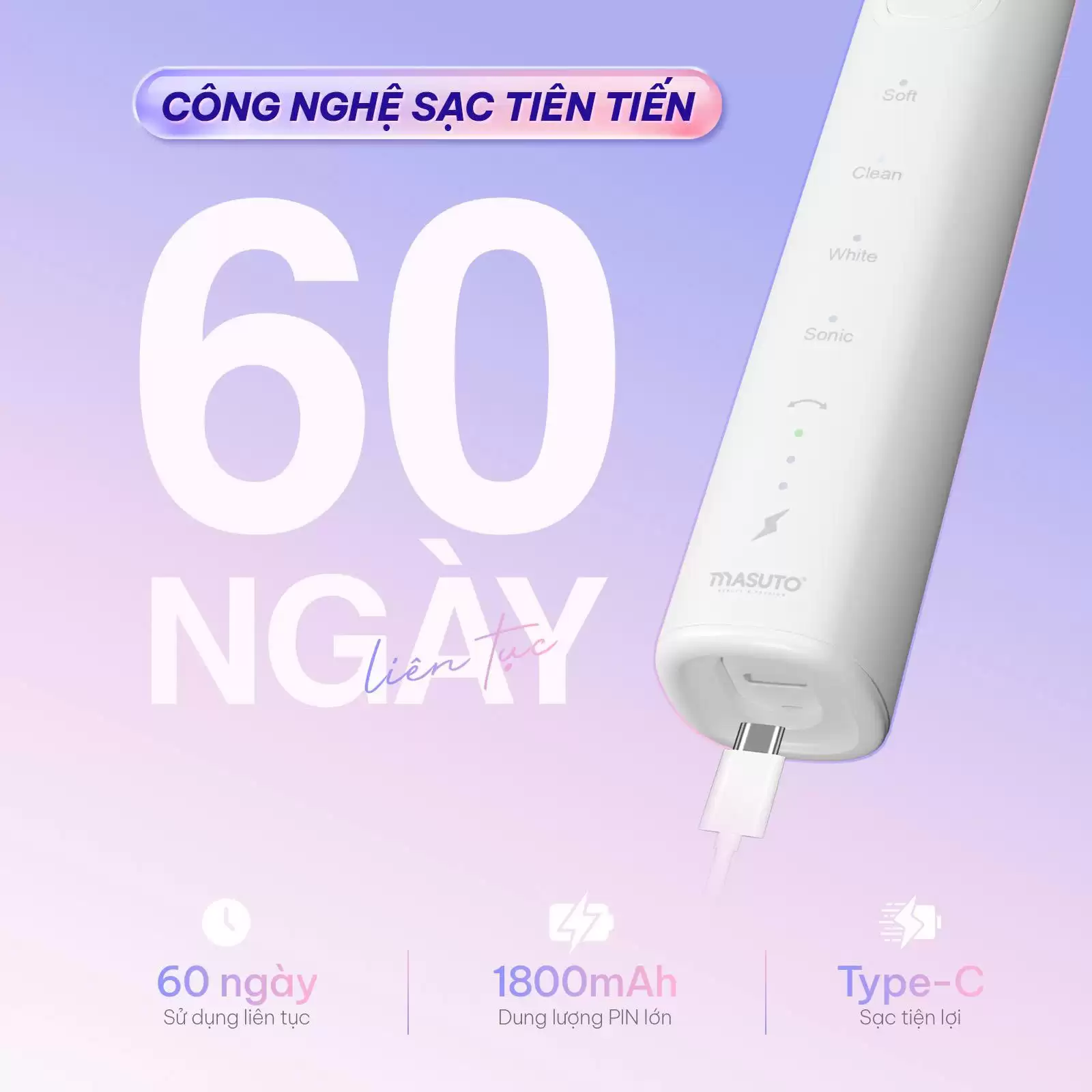 Bàn chải điện Masuto MSWaveSonic – Công nghệ SonicTwist kép 5 Bàn chải điện Masuto MSWaveSonic – Đánh bay mảng bám với công nghệ sóng âm kép