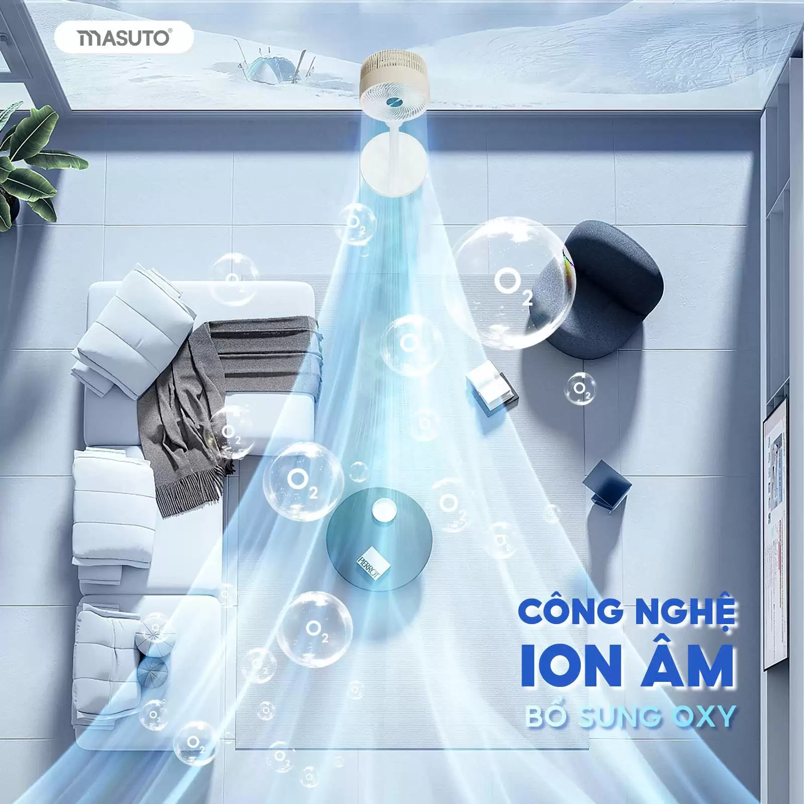 Quạt điện thông minh AI điều khiển bằng giọng nói TV - Masuto Smart Air 5 Quạt điện thông minh AI điều khiển bằng giọng nói TV – Masuto Smart Air