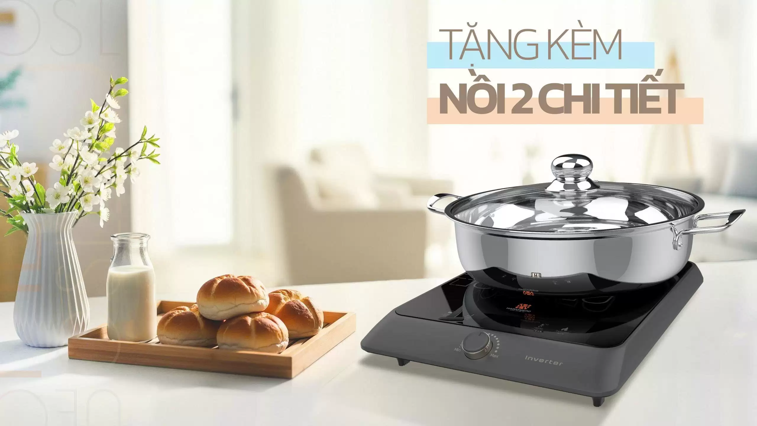 Bếp điện từ đơn kèm nồi 2 chi tiết Hawonkoo SEOUL-CEH-106