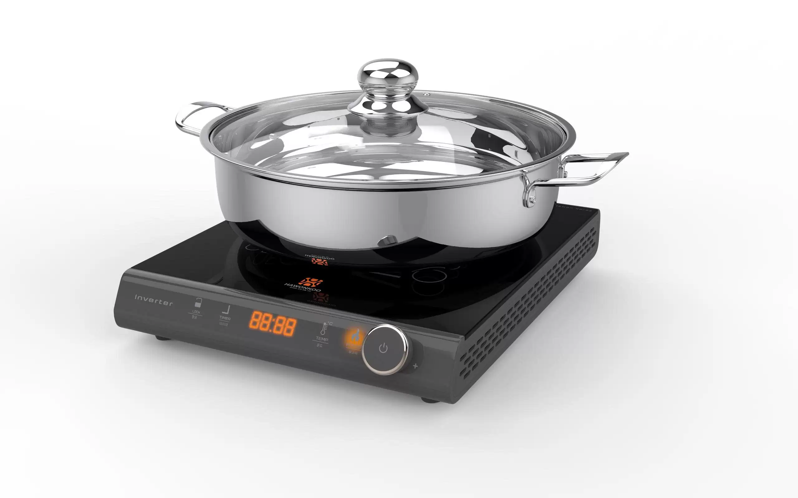 Bếp điện từ đơn kèm nồi 2 chi tiết Hawonkoo SEOUL-CEH-108 – Màu xám