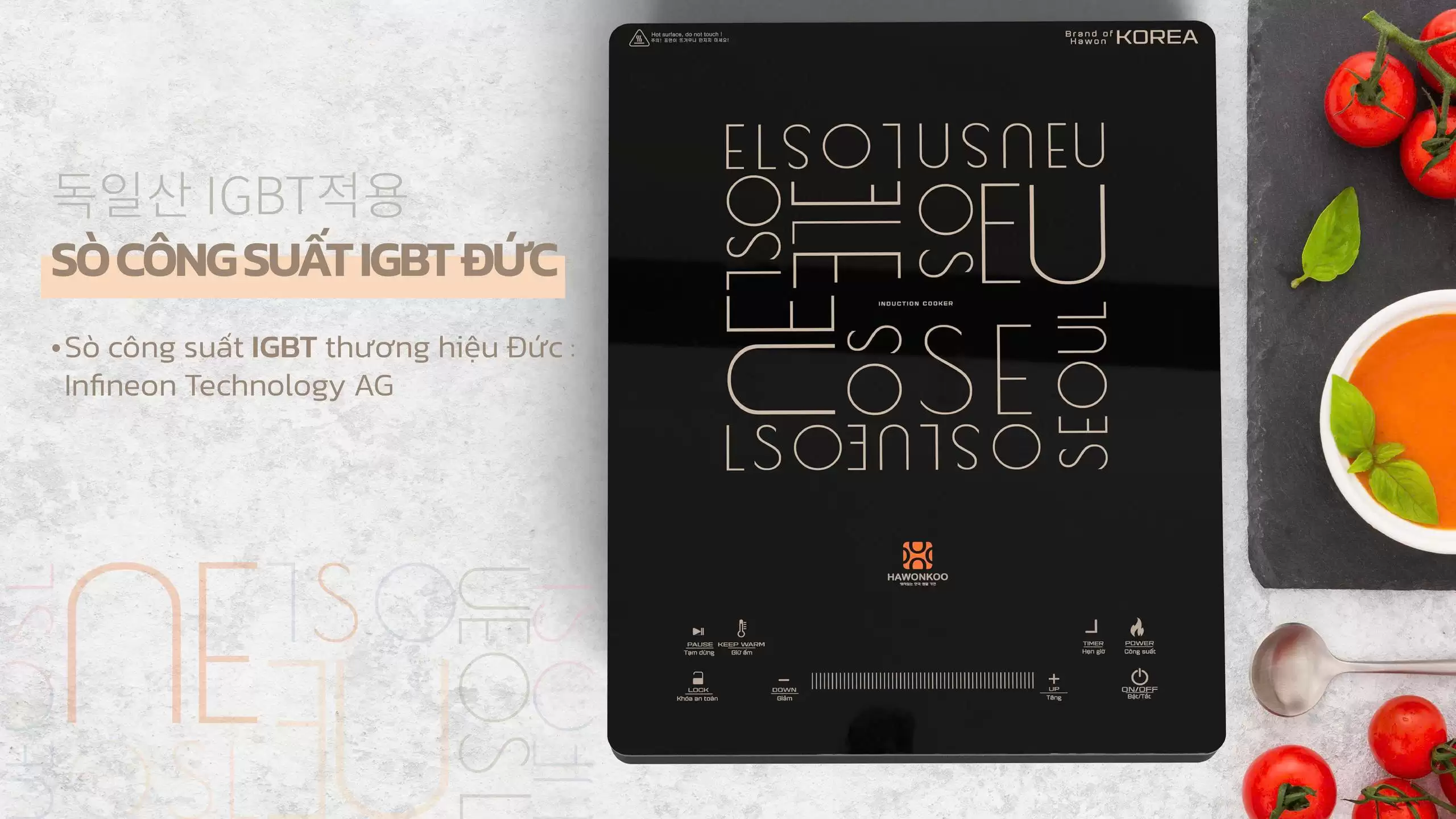 Bếp điện từ đơn Hawonkoo SEOUL-CEH-109-